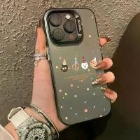ราคา สีดำหรูหราซิลิโคนแข็งกรณีโทรศัพท์ บิสกิต for IPhone 13 12 7Plus 14 15 11 Pro MAX 8 6 7 6S Plus X XR XS เคส หน้าจอ มือถือ (1730886531256322739)