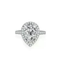 ราคา แหวน Moissanite, เงิน S925, ฝังหรูหรา, แหวนหยดน้ำตารูปพีช, 4 กะรัต, สำหรับผู้หญิง (1731755886424851590)