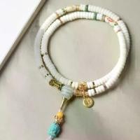 ราคา สร้อยข้อมือ ที่ทำจากเทอร์ควอยซ์ และลูกปัดเจดสีขาวมีชิ้นส่วนประดับเพชร ที่ฝังอยู่ในกล่องปลาแซลมอน agate และ turquoise (1731699049655666498)