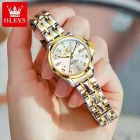 ราคา นาฬิกาผู้หญิง แบรนด์ OLEVS สร้อยข้อมือ นาฬิกากันน้ำ เรืองแสง สีทอง สไตล์เกาหลี นาฬิกาข้อมือควอทซ์ เรียบหรู นาฬิกาผู้หญิง ของขวัญ 2910 ซื้อ 1 แถมกล่องฟรี (1731998728272120134)