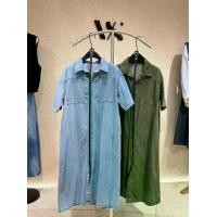 ราคา พร้อมส่ง เดรสแขนสั้นผ้าเดนิมกระดุมหน้า+เข็มขัด งานป้าย VSHOPBRAND (1732271101352381243)