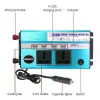 ราคา สมาร์ทอินเวอร์เตอร์ 500W Smart Power Inverter DC 12V to AC 220V 50Hz w/4 USB Ports 2 AC Outlets BLACK (1731787470249821939)