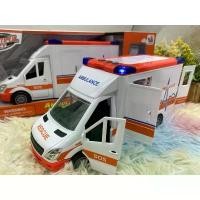 ราคา ของเล่นเด็ก รถพยาบาล รถ Ambulance รถหมอ รถหว๋อ รถพยาบาลมีเสียง ของเล่นเด็กเสริมพัฒนาการ รถพยาบาลทรงสี่เหลี่ยม (1731671335011517991)