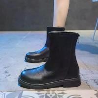 ราคา พร้อมส่ง สินค้าใหม่ รองเท้าหนัง หุ้มข้อ งานซิบหลัง รองเท้าบูท สีดำ ข้อสั้น (1731966192365046549)