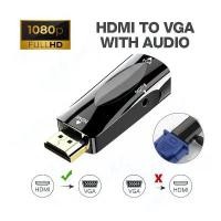 ราคา สายแปลงสัญญาณ เอชดีเอ็มไอ to vga 1080P หัวแปลง vga หัวแปลง hdmi to VGA Converter ตัวแปลงสัญญาณภาพจาก ทีวี โปรเจคเตอร์ คอ สีดำ (1731099540582075337)