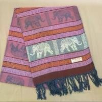 ราคา ผ้าพันคอลายช้างไทย ผ้าคลุมไหล่ ผ้าพันคอมีชาย pashminaผ้าพันคอ scarf (1732264361422260786)