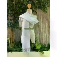 ราคา ผ้าคลุมไหล่ #ผ้าคลุมไหล่ ผ้าพันคอ เนื้อหนานุ่ม สีขาว ผืนใหญ่ คลุม หุ่มไปวัด ปฏิบัติธรรมได้ ผ้าพันคอ (1732266182937315950)