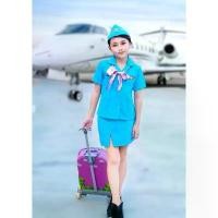 ราคา ชุดแอร์โฮสเตสสีฟ้า (ได้เสื้อ+กป+หมวก+ผ้าพันคอ) (1731563400952449550)