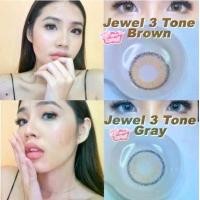 ราคา คอนแทคเลนส์ เจ้าสาว รุ่น Jewel 3 Tone สีเทา/ตาล Gray/Brown มีค่าสายตาปกติ (0.00)/(-0.50) เปลี่ยนแทนทุกเดือน (1729596439250569639)