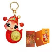 ราคา พวงกุญแจ ปี 2025 ทองคำบริสุทธิ์โชคลาภ จี้การ์ตูนสัตว์นำโชคปีงู (1732254137050499525)