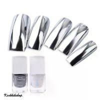 ราคา ยาทาเล็บกระจก สีทาเล็บกระจก ยาทาเล็บ สีทาเล็บ Set 2ขวด 7 ml. สี silver สีธรรมดาไม่ต้องอบ (1729556486925421212)