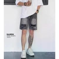 ราคา NAMEW กางเกงขาสั้นผู้ชาย กางเกงยีนส์ สีดำฟอก 2 รุ่น สวัสดิการสด (1731773260284069824)
