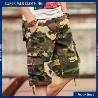 ราคา กางเกงชายหาดชาย กางเกงลายพรางฤดูร้อน กางเกงขาสั้นผู้ชายลำลอง ชุดเอี๊ยม กางเกงขาสั้นหลายกระเป๋าหลวม กางเกงขาสั้นผู้ชาย Clothing Man (1730132164823321069)