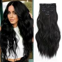 ราคา ต่อผมแบบหนีบ 6 ชิ้น ผมสังเคราะห์ทนความร้อน คลื่นตัวร่างกายนุ่มธรรมชาติ วิกผมสีดำผู้หญิง 20 นิ้ว เหมาะสำหรับทุกเชื้อชาติ คลื่นหรูหราและใหญ่ เหมาะสำหรับภาพถ่ายงานแต่งงาน ปาร์ตี้ วิ (1731332945883989853)