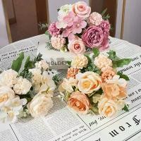 ราคา ดอกกุหลาบ ดอกโบตั๋น ไฮเดรนเยีย ดอกไม้ประดิษฐ์ 7 หัว เหมาะสำหรับงานแต่งงานและของตกแต่งบ้าน ตกแต่งโต๊ะ ถ่ายภาพ ดอกไม้ปลอม กันเกรา ไม้ มงคล ต้น มะพร้าว ยักษ์ ช่อ เดซี่ ลวด กํ (1731709611550672437)