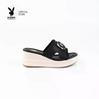 ราคา PLAYBOY Wedge Sandals รหัส ST-H251C1204 รองเท้าส้นเตารีด ดีไซน์แบบสวมประดับอะไหล่โลโก้สีทอง มี2สี (1732013970446911631)