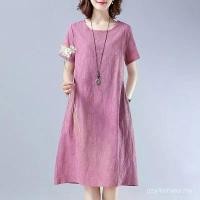 ราคา ชุดเดรสผ้าฝ้ายและผ้าลินิน, สำหรับผู้หญิงและผู้ชาย, แขนสั้น, ทรงหลวมและกระชับสัดส่วน, Jacquard ศิลปะ, ความยาว Midi, สีทึบ, กระโปรงทรงเอลำลอง, คอวี, ชุดเดรส Midi (1729911332607069070)