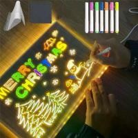 ราคา กระดาน LED โน้ต พร้อมไฟกลางคืน ขาตั้งแบบปรับได้ พลัง USB เขียนได้ พื้นผิวที่เขียนซ้ำได้ ลบได้ โคมไฟตั้งโต๊ะ กระดานดำ โคมไฟ ตกแต่งบรรยากาศ 7 ปากกา เหมาะสำหรับโครงการศิลปะและการออกแบบ DIY (1731719792501