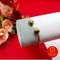 ราคา กำไล C ทองเหลืองคั่นหัวใจฝังเพชร ฟรีไซส์ ไม่ผ่านการชุบทอง ทองเหลืองโบราณ (1730437812871007056)