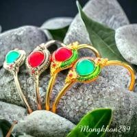 ราคา กำไล กำไลบ่วงพญานาค ฝั่งพลอยสี ขนาดฟรีไซส์ ชุบทองคำ 24k เนื้อทองเหลืองแท้ กำไลพญานาค พญานาคบ่วง (1730719574349941222)