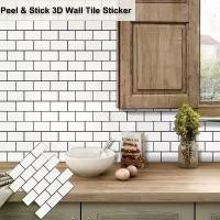 ราคา สติ๊กเกอร์ติดผนังรถไฟใต้ดิน ลอกและติด วอลล์เปเปอร์ไวนิลอิฐ 3 มิติ สติ๊กเกอร์ติดผนังหลังครัวในห้องน้ำ 10 แผ่น (1731392972597789937)