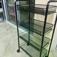 ราคา ชั้น 3 ชั้น 4 ชั้นวางมีล้อ ชั้นวางหนังสือ ชั้นวางของตะแกรงถี่ ชั้นวางมีล้อ ชั้นวางหนังสือ (1729447938825160843)