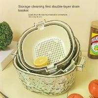 ราคา ตะกร้าล้างผัก สองชั้น ตะกร้าใส่ผัก กรองน้ำ ตกแต่งบ้านในห้องนั่งเล่น ทำจากพลาสติก หนา ขนาดใหญ่ โหล จุ่ม เครื่อง สําอาง ให้ แฟน ขวด โบราณ โหล จุ่ม เครื่อง สําอาง ให้ แฟน (1731546419249841255)