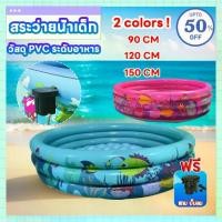 ราคา สระว่ายน้ำ สระน้ําครอบครัว สระว่ายน้ําเด็ก สระว่ายน้ำเป่าลมแบบกลม 3 ชั้น สระน้ำเป๋าลม พับได้ 90/120/150CM ขนาดใหญ่ (1732074721307887694)