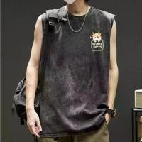 ราคา เสื้อยืดแขนกุดผู้ชาย สไตล์อเมริกัน เฮฟวี่ เวฟ วินเทจ ผ้าฝ้ายแท้ ทรงหลวม เหมาะสำหรับฤดูร้อน เสื้อกีฬา บาสเก็ตบอล အ က ျ ီ เสื้อ ซัน ออฟ anime shirt arisu tshirt tshirt men bape (1731698360320296531)