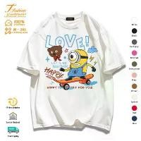 ราคา [ผ้าฝ้าย 100%] เสื้อยืดแขนสั้น ผ้าฝ้าย 100% พิมพ์ลายการ์ตูนมินเนี่ยน สเก็ตบอร์ด โอเวอร์ไซซ์ สําหรับผู้ชาย และผู้หญิง มีบริการเก็บปลายทาง (1731784136333558989)