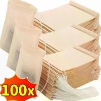 ราคา ถุงกรองชาแบบใช้แล้วทิ้ง 100 ชิ้น ซองชา Infuser แบบทิ้ง เปล่า พร้อมสายรัด เหมาะสำหรับเครื่องเทศ กาแฟ สมุนไพร (1731439126035793791)
