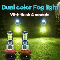 ราคา ไฟตัดหมอก LED แฟลช, 24LED 3030SMD สีคู่, หลอดไฟ LED H1 H3 H4 H7 H11 H8, สว่างมาก, ไฟตัดหมอกรถยนต์, DC12V, สีขาว, ขับเคลื่อนโดยไดรเวอร์ (1731492009381432012)