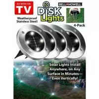 ราคา disk lights solar cell 4 LED(แพ็ค 4 ชิ้น) ไฟทางเดินสนามหญ้ากันน้ำ โคมไฟแต่งสวนโซล่าเซล ใช้พลังงานแสงอาทิตย์ ไฟสีขาว solar light outdoor โซลาร์เซลล์ โซล่าเซลล์ หลอด ไฟนีออน (1731379991770924437)