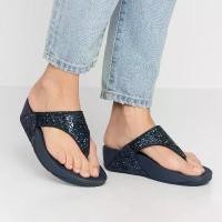 ราคา รองเท้า FitFlop Lulu Glitter T-Bar Women Sandals MIDNIGHT (W6US) สินค้าแนะนำ (1731326176184600371)