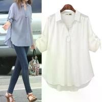 ราคา เสื้อเชิ้ต ครึ่งแขน สำหรับผู้หญิง ฤดูร้อนใหม่ เสื้อเชิ้ตแขนกลาง ไซส์ใหญ่ ทรงหลวมและกระชับสัดส่วน ความยาวปานกลาง เสื้อเอนกประสงค์ ผ้า คน อวบอ้วน ชุด เวียดนาม คนอ้วน ccoo ที (1731735395222719178)
