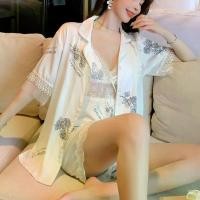 ราคา ชุดนอนผ้าไหมน้ำแข็งสำหรับผู้หญิง เสื้อชั้นในไล่ลูกไม้ แขนสั้น กางเกงขาสั้น ชุดอยู่บ้านบาง มีแผ่นรองหน้าอก ชุดสามชิ้น กางเกง ใน ผ้า ฝ้าย เดรส รัด รูป กางเกง สเตย์ สเตย์ เก็ (1731208162175583507)