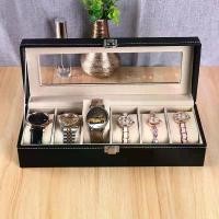 ราคา กล่องใส่นาฬิกา กล่องเก็บนาฬิกา หนัง PU กล่องนาฬิกา แบบ 6 ช่อง กล่องเก็บนาฬิกาข้อมือ ใส่ได้ 6 เรือน C266 (1731746641170696948)