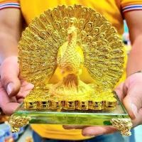 ราคา สวัสดิการสด นก นกยูง นกยูงทอง นกยูงรำแพน นกยูงคู่ สีทองพ่นทรายฐานกระจก สัญลักษณ์แห่งความโชคดี พร้อมส่ง (1732301037729712410)