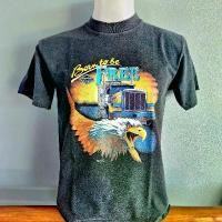 ราคา เสื้อฟอกเฟด เสื้อเฟด เสื้อ3D เสื้อฮาเลย์ ผ้าคอตตอน นกTruck born to be free คอกลมไม่มีตะเข็บข้าง ชายเสื้อเย็บเดี่บว (1730153127011781288)
