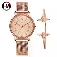 ราคา นาฬิกาฮันนาห์มาร์ติน พร้อมนาฬิกาผู้หญิง นาฬิกาข้อมือควอทซ์ญี่ปุ่น หน้าปัด ลำลอง กันน้ำ นาฬิกาผู้หญิง ของขวัญ (1729972762001443523)