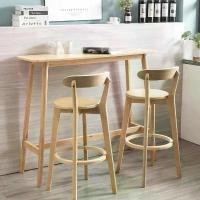 ราคา XKIUWS ขาย ร้อน โต๊ะบาร์ เก้าอี้บาร์ ไม้จริงสูงรอบโต๊ะห้องนั่งเล่นคาเฟ่นอร์ดิกโต๊ะบาร์และเก้าอี้รวมกัน (1731831829784331868)