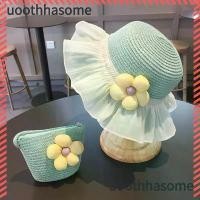 ราคา mojshop05 Uothhasome Kids Straw Cap Bag, Big Brim UV Protection Sun Hat, Cute Breathable Flower Beach Cap for Children Girls balenciaga comme des garcons คอมฟอร์ท สินค้าขายดี (1732125191921436824)