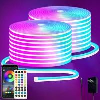 ราคา ไฟ LED นีออน RGB หลากสี ขนาด 30M เมตร สายนุ่ม ยางซิลิโคนไฟฟ้าต่ำ ไฟตกแต่งเพดานห้อง โปรแกรมบลูทูธ รีโมท 44 ปุ่ม สายไฟกันน้ำ (1731411428156736688)