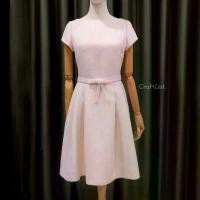 ราคา Craftlist dress bridesmaid and business casual ชุดเดรสออกงาน เพื่อนเจ้าสาว ชุดทำงาน สีชมพูคอปาด กระโปรงจีบ (1731605494363096680)