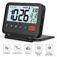 ราคา 6201นาฬิกาปลุกขนาดเล็กอิเล็กทรอนิกส์ LCD Digital Travel นาฬิกาปลุกเครื่องวัดอุณหภูมิ Snooze ปฏิทิน 12/24H นาฬิกาตั้งโต๊ะ สไตล์การระเบิด (1731827461263165089)