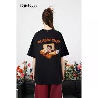 ราคา เสื้อยืด Betty Boop การ์ตูน พิมพ์ลายขนมปังปิ้ง สไตล์ไหล่ลง แขนสั้น สำหรับผู้ชายและผู้หญิง ทำจากผ้าฝ้ายเดียวกัน BETTY BOOP (1732237207488924055)