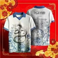 ราคา เสื้อยืดต้นกำเนิดจีนปี 2565 ดีไซน์ลายงู Baju ปีเสือ เสื้อยืดสวัสดีปีใหม่ ครอบครัวแขนสั้น การ์ตูน Unisex (1731314663553468337)