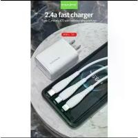 ราคา ชุดชาร์จ Maimi, รุ่น T50, หัวพร้อมสาย, หัวชาร์จ USB, 1 พอร์ต, เข้ากันได้กับ iPhone, Android และไมโคร Type-C, ของแท้ 100%, 2.4A (1731428794118866356)