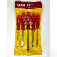 ราคา SOLO ไขควงด้ามแดง (No.005N) 1ชุด/5ตัว ไขควงชุด ไขควง (1731552520424425045)