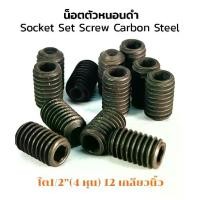 ราคา น็อตตัวหนอนดำ 1/2 (4 หุน) เกลียว 12 (แพ็คละ 6 ตัว) สกรูตัวหนอนดำ ใช้ประแจ L 6 mm. Socket Set Screw Carbon Steel (1729485230718093992)